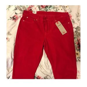 NYT Levi’s Red Corduroy Boyfriend Jeans